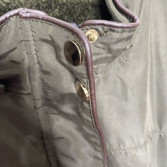 Greenlander Jacket Quilted Full Zip Snap Up Drawstring Green Coat Size Large - Picture 3 of 9